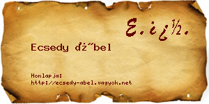 Ecsedy Ábel névjegykártya